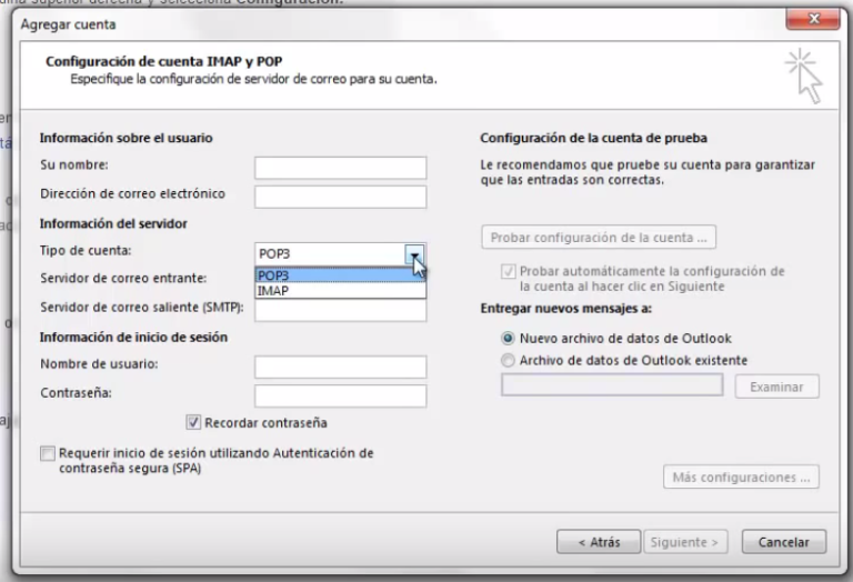 Gmail en Outlook 2013 Configurarlo en 5 minutos Almacenamiento web para ...