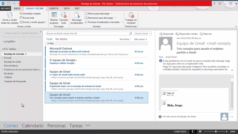 Pasos para configurar Gamail en Outlook
