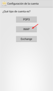 configurar cuenta pop3 android