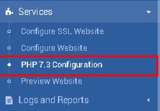 Seleccionar el botón PHP 7.3