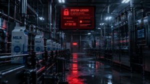 Planta de producción láctea detenida tras el ataque de ransomware a Fairlife, filial de Coca-Cola.