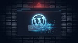 CAPTCHA falso de Cloudflare mostrado en uno de los sitios WordPress comprometidos por la operación StopAndProtect.